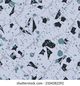 Terrazzo seamless pattern. Modern minimalist floor tile for interior decoration. Trendy abstract vector illustration.
