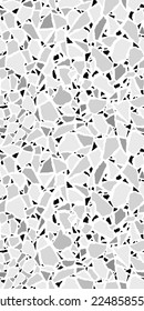 Terrazzo seamless pattern. Modern monochrome tile texture. Vector abstract background.