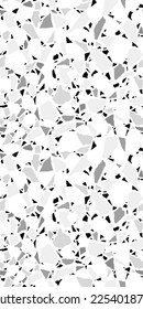 Terrazzo seamless pattern. Modern monochrome tile texture. Vector abstract background.