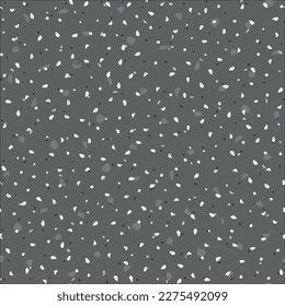 Terrazzo Seamless Pattern. Mosaic Grey Italian Texture. Terrazzo Color Vector Pattern. Gray Vector Stone Background. Marble Venetian Italian Design. White Wrapping Irregular Art. Glass Abstract Print