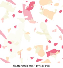 Terrazzo seamless pattern. Orange realistic marble texture with stones. Terrazzo  seamless pattern in cool colors.  Background made of natural stones, granite, quartz, marble, concrete. 
