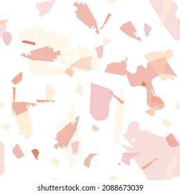 Terrazzo seamless pattern. Orange realistic marble texture with stones. Terrazzo  seamless pattern in cool colors.  Background made of natural stones, granite, quartz, marble, concrete. 