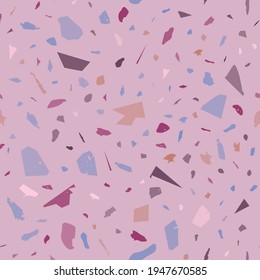 Terrazzo seamless pattern. Pastel classic flooring texture. Brilliant background made of natural stones, granite, quartz, marble, and concrete. Classy seamless terrazzo.