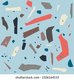 Patrón ininterrumpido de Terrazzo. Colores pasteles. Mármol.