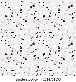 Terrazzo seamless pattern. Pastel colors background.