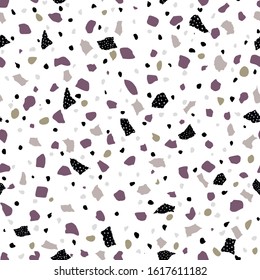 Terrazzo seamless pattern. Pastel colors. Abstract background texture.