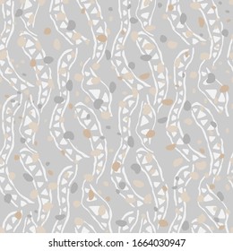 Terrazzo seamless pattern. Pastel colors . Stylish stone textures and doodle elements, Wallpapers, web backgrounds, fabric designs, covers and other surfaces.