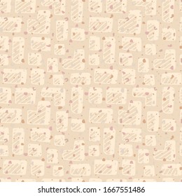 Terrazzo seamless pattern. Pastel colors . Stylish stone textures and doodle elements, Wallpapers, web backgrounds, fabric designs, covers and other surfaces.