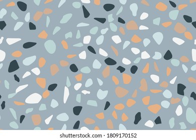 Terrazzo seamless pattern. Pastel colors. Marble. Abstract background.