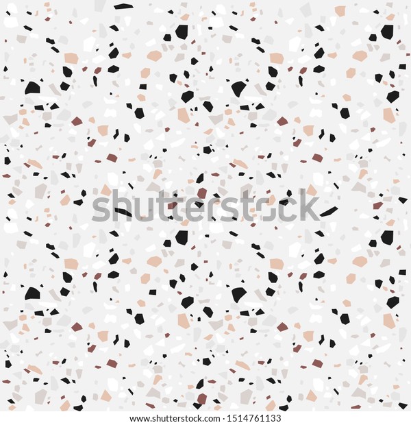 Terrazzo\
seamless pattern. Pastel colors\
background.