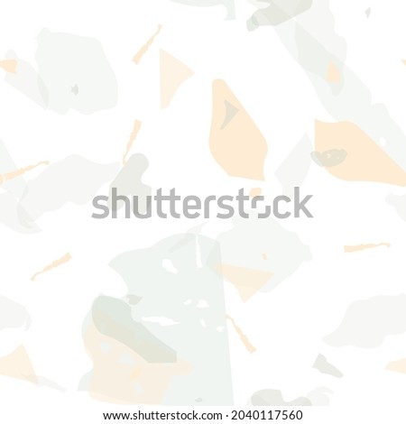 Terrazzo seamless pattern. Pastel  venetian  pavement imitation tile. Terrazzo  seamless pattern in cool colors.  Background made of natural stones, granite, quartz, marble, concrete. 