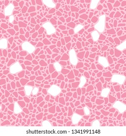 Terrazzo seamless pattern in Pink and White. Perfect for wallpaper, gift paper, colorful background