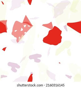 Terrazzo seamless pattern. Red realistic marble texture with stones. Terrazzo  seamless pattern in cool colors.  Background made of natural stones, granite, quartz, marble, concrete. 