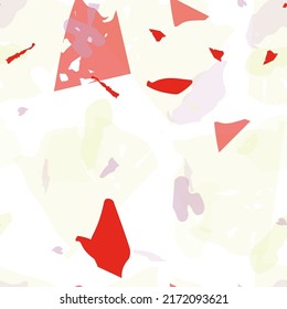 Terrazzo seamless pattern. Red realistic marble texture with stones. Background made of natural stones, granite, quartz, marble, concrete.  Terrazzo  seamless pattern in cool colors. 