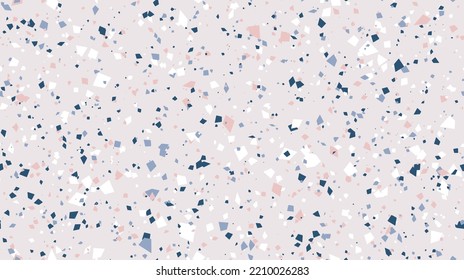 Terrazzo seamless pattern. Repeating floor texture. Pastel mosaic background. Trendy surface and textile design. Vector wallpaper
