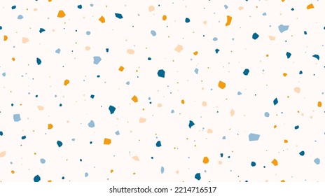 Patrón ininterrumpido de Terrazzo. Textura de piso repetitivo. Fondo de mosaico beige. Diseño superficial y textil de moda. Vector