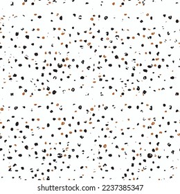 Terrazzo seamless pattern. Repeating spots, shapes background. Stylized natural stone, granite, stained glass texture. Marble flooring texture. Modern trendy abstract print. Vector wallpaper