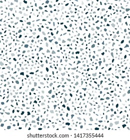 Terrazzo seamless pattern. Rock backdrop textured. Vector illustration. Natural stone, granite, quartz shapes. Abstract marble wallpaper