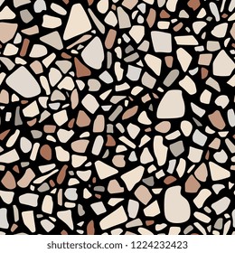 Terrazzo seamless pattern. Texture with  natural stone. Abstract background.