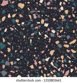 Terrazzo seamless pattern. The texture of the stone floor. Vector illustration