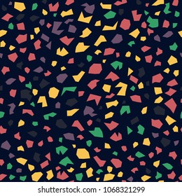 Terrazzo seamless pattern. Vector background with pebbles and stone. Pattern ideal for wrapping paper, wallpaper, terrazzo flooring