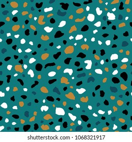 Terrazzo seamless pattern. Vector background with pebbles and stone. Pattern ideal for wrapping paper, wallpaper, terrazzo flooring