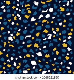 Terrazzo seamless pattern. Vector background with pebbles and stone. Pattern ideal for wrapping paper, wallpaper, terrazzo flooring