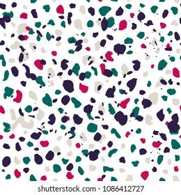 Terrazzo seamless pattern. Vector background with pebbles and stone. Pattern ideal for wrapping paper, wallpaper, terrazzo flooring