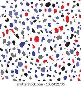 Terrazzo seamless pattern. Vector background with pebbles and stone. Pattern ideal for wrapping paper, wallpaper, terrazzo flooring