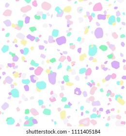 Terrazzo seamless pattern. Vector background with pebbles and stone. Pattern ideal for wrapping paper, wallpaper, terrazzo flooring