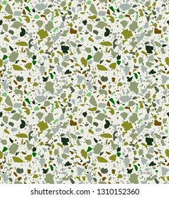 Terrazzo seamless pattern. Vector background in light natural colors. 