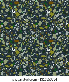 Terrazzo seamless pattern. Vector background in light colors. 