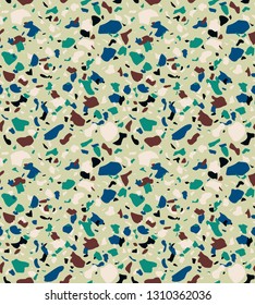Terrazzo seamless pattern. Vector background in light colors. 