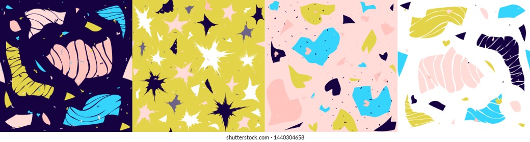 Terrazzo seamless pattern. Vector EPS 10.