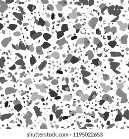 Terrazzo seamless pattern. Vector illustration Background for print on home decor, interior, fabric, textile, paper, wrapping, covers Imitation of the surface of the stone floor from granite particles