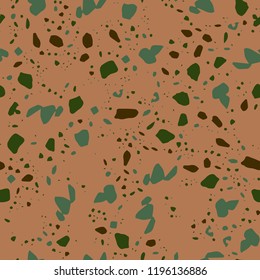 Terrazzo seamless pattern. Vector illustration Background for print home decor, interior, fabric, textile, paper, wrapping, covers Imitation of the surface of the stone floor from granite particles