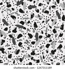 Terrazzo seamless pattern. Vector illustration Background for print home decor, interior, fabric, textile, paper, wrapping, covers Imitation of the surface of the stone floor from granite particles