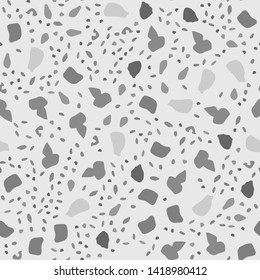 Terrazzo seamless pattern. Vector illustration Background for print home decor, interior, fabric, textile, paper, wrapping, covers Imitation of the surface of the stone floor from granite particles