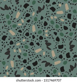 Terrazzo seamless pattern. Vector illustration for decor, print on fabric, paper, interior items.