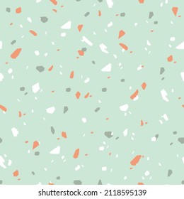 Ilustración del vector de patrón sin soldadura Terrazzo Impresión Textura de luz. Imprimir para papel tapiz, papel envolvente, diseño de tarjetas de felicitación. Patrón de moda sin inconvenientes