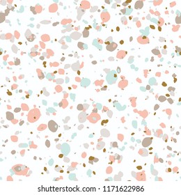 Terrazzo seamless pattern. Vector seamless pattern with pebbles and stone. Pattern ideal for wrapping paper, wallpaper, terrazzo flooring