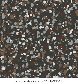 Terrazzo seamless pattern. Vector seamless pattern with pebbles and stone. Pattern ideal for wrapping paper, wallpaper, terrazzo flooring