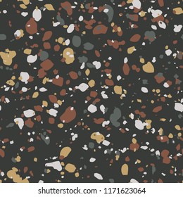 Terrazzo seamless pattern. Vector seamless pattern with pebbles and stone. Pattern ideal for wrapping paper, wallpaper, terrazzo flooring