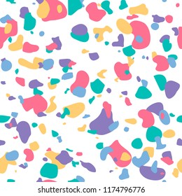 Terrazzo seamless pattern. Vector seamless pattern with pebbles and stone. Pattern ideal for wrapping paper, wallpaper, terrazzo flooring