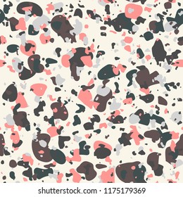 Terrazzo seamless pattern. Vector seamless pattern with pebbles and stone. Pattern ideal for wrapping paper, wallpaper, terrazzo flooring