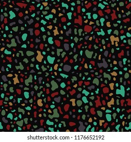 Terrazzo seamless pattern. Vector seamless pattern with pebbles and stone. Pattern ideal for wrapping paper, wallpaper, terrazzo flooring