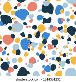 Terrazzo seamless pattern. Vector seamless pattern with pebbles and stone. Pattern ideal for wrapping paper, wallpaper, terrazzo flooring