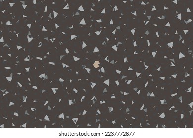Patrón sin soldadura de Terrazzo. Vector Rock Textura Italiana. Fondo del piso de mármol gris. Mosaic Resumen Diseño Italiano. Material de moda de Terrazzo Brown. Imagen veneciana marrón irregular de arte.