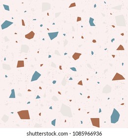 Terrazzo seamless pattern, vector tile decoration with marble