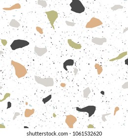 Terrazzo seamless pattern.Patterned texture Terrazzo Floor, polished stone pattern background.Vector abstract background with chaotic stains.